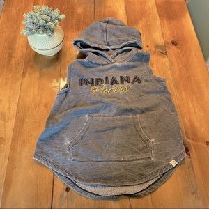 Cute Gray Acid Washed Indiana Pacers Hooded Tank